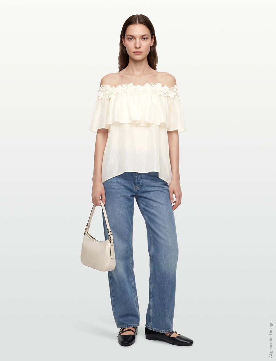 Copenhagen Muse - CMMOLLY-BLOUSE - kortärmade blusar - jet stream - 0