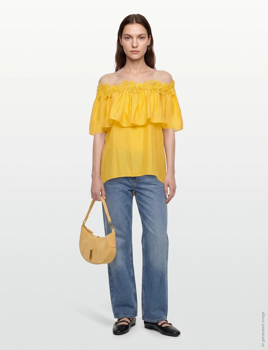 Copenhagen Muse - CMMOLLY-BLOUSE - kurzärmelige blusen - mimosa - 0