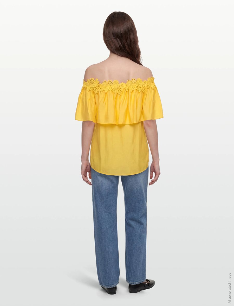 Copenhagen Muse - CMMOLLY-BLOUSE - kurzärmelige blusen - mimosa - 4