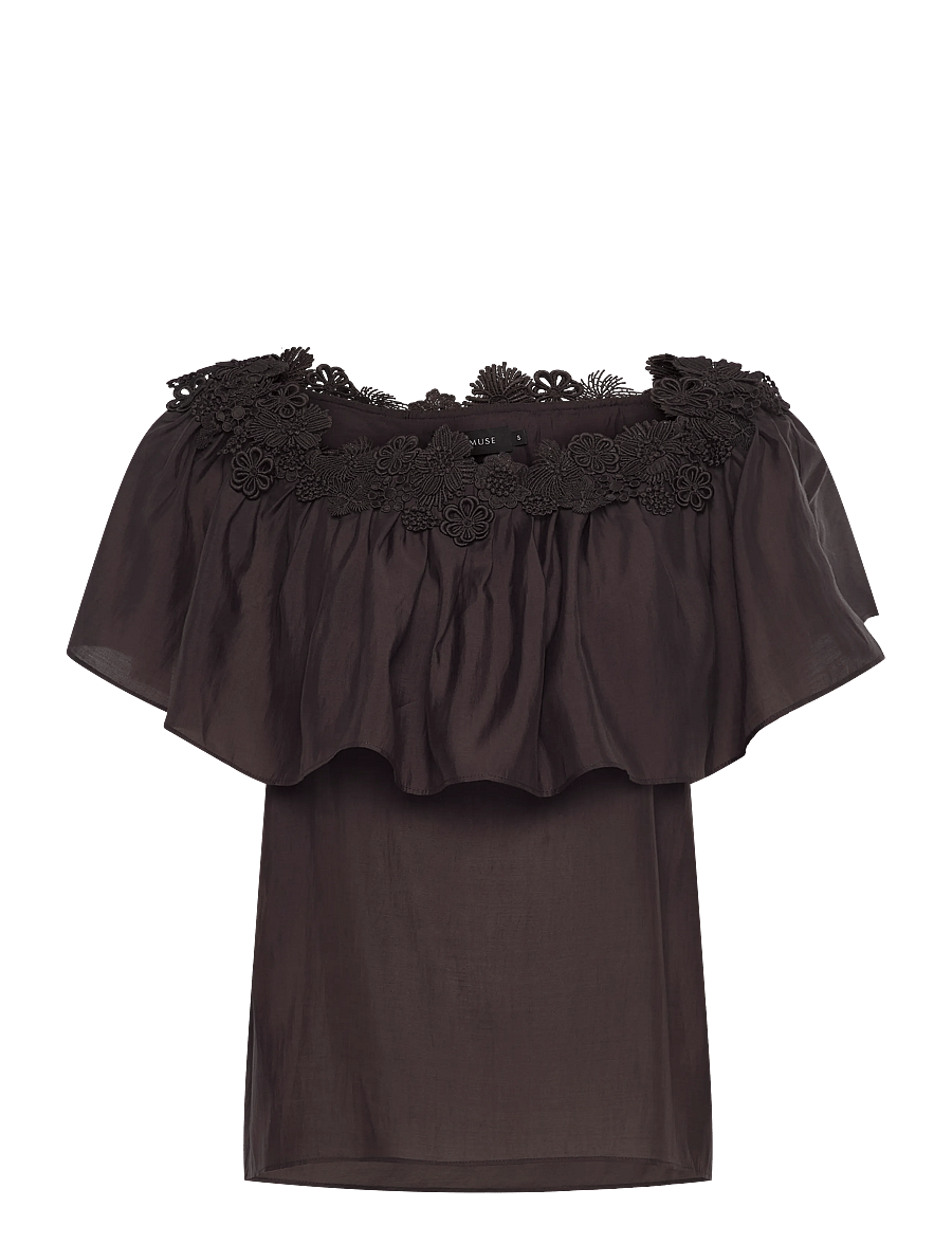 Copenhagen Muse - CMMOLLY-BLOUSE - kurzärmelige blusen - mulch - 0