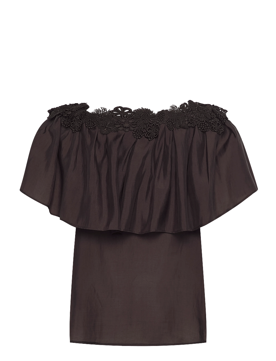 Copenhagen Muse - CMMOLLY-BLOUSE - kurzärmelige blusen - mulch - 1