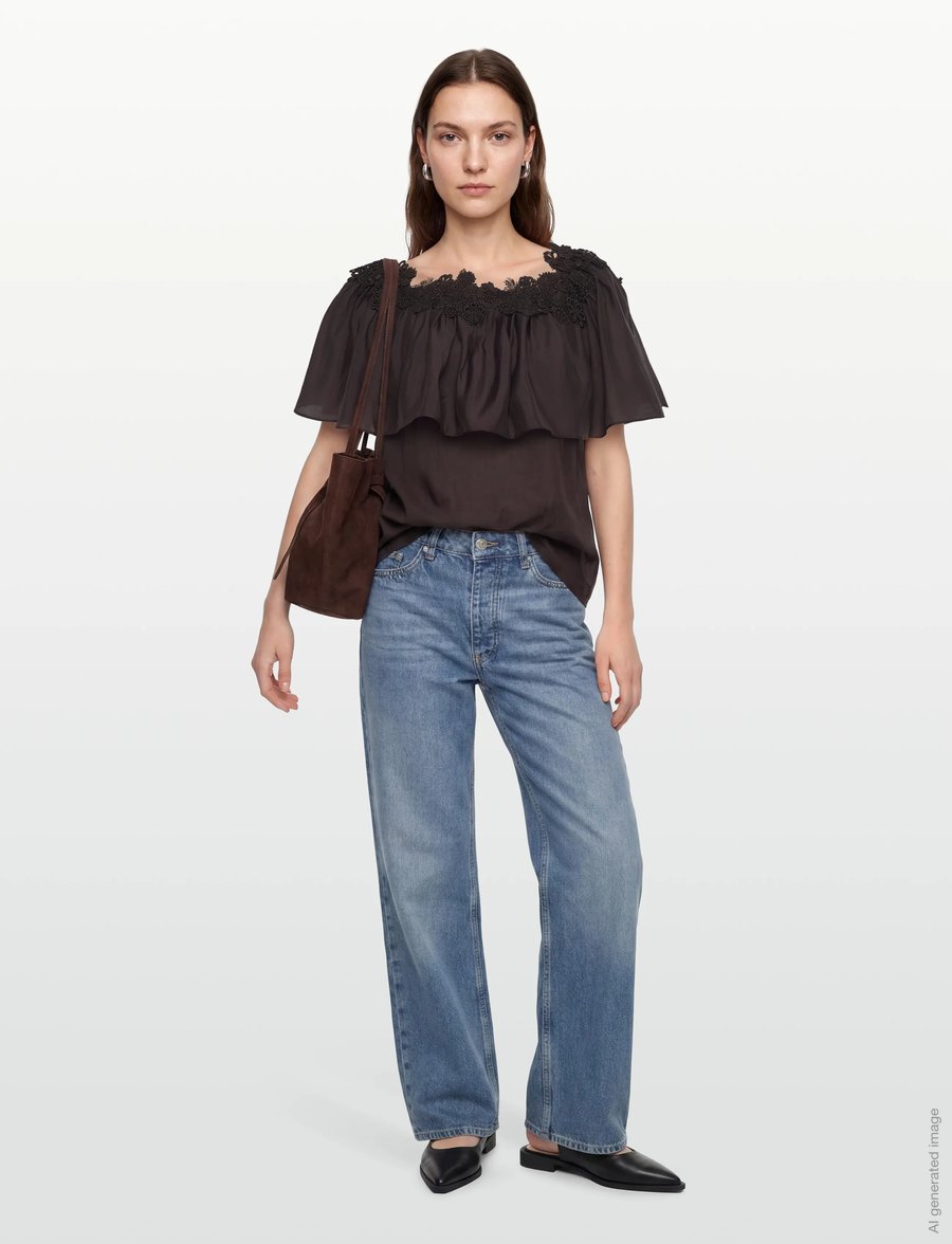 Copenhagen Muse - CMMOLLY-BLOUSE - kortärmade blusar - mulch - 0