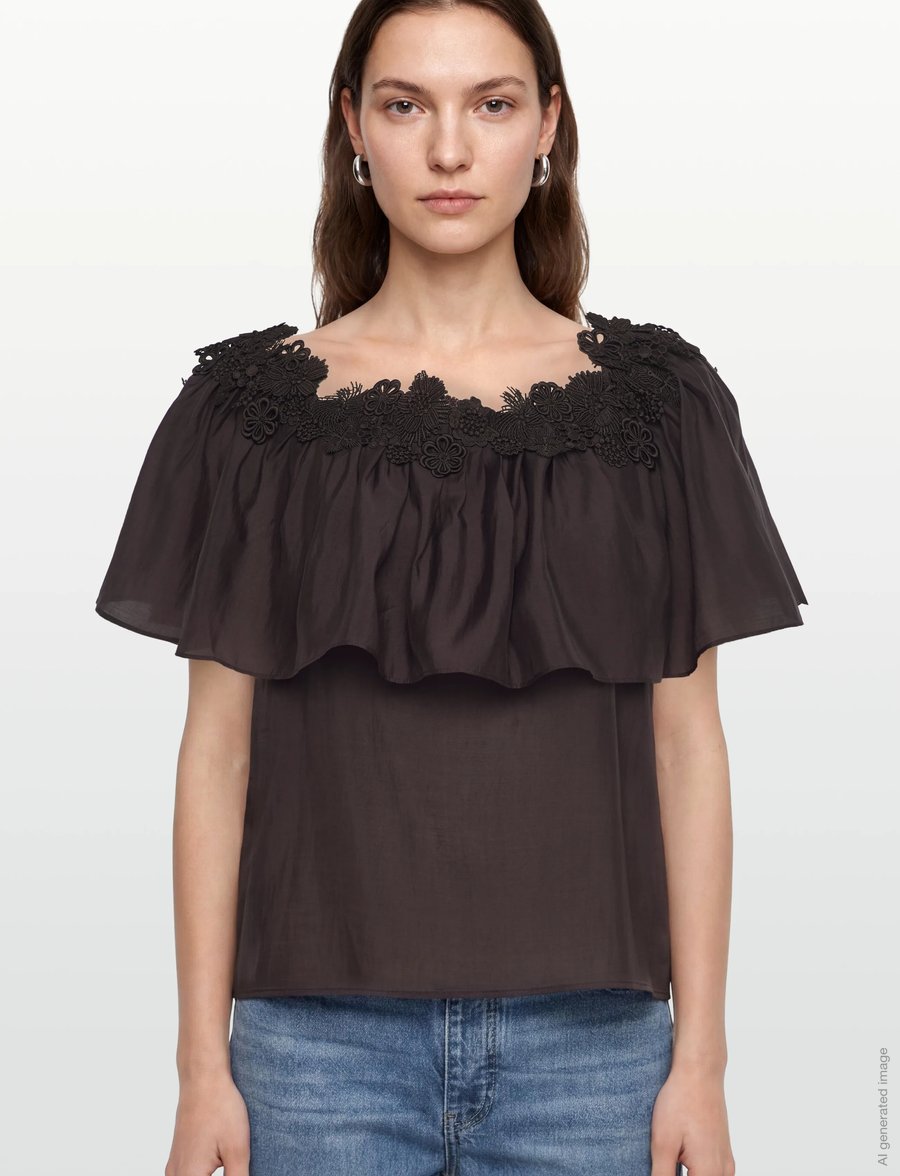 Copenhagen Muse - CMMOLLY-BLOUSE - kortärmade blusar - mulch - 3
