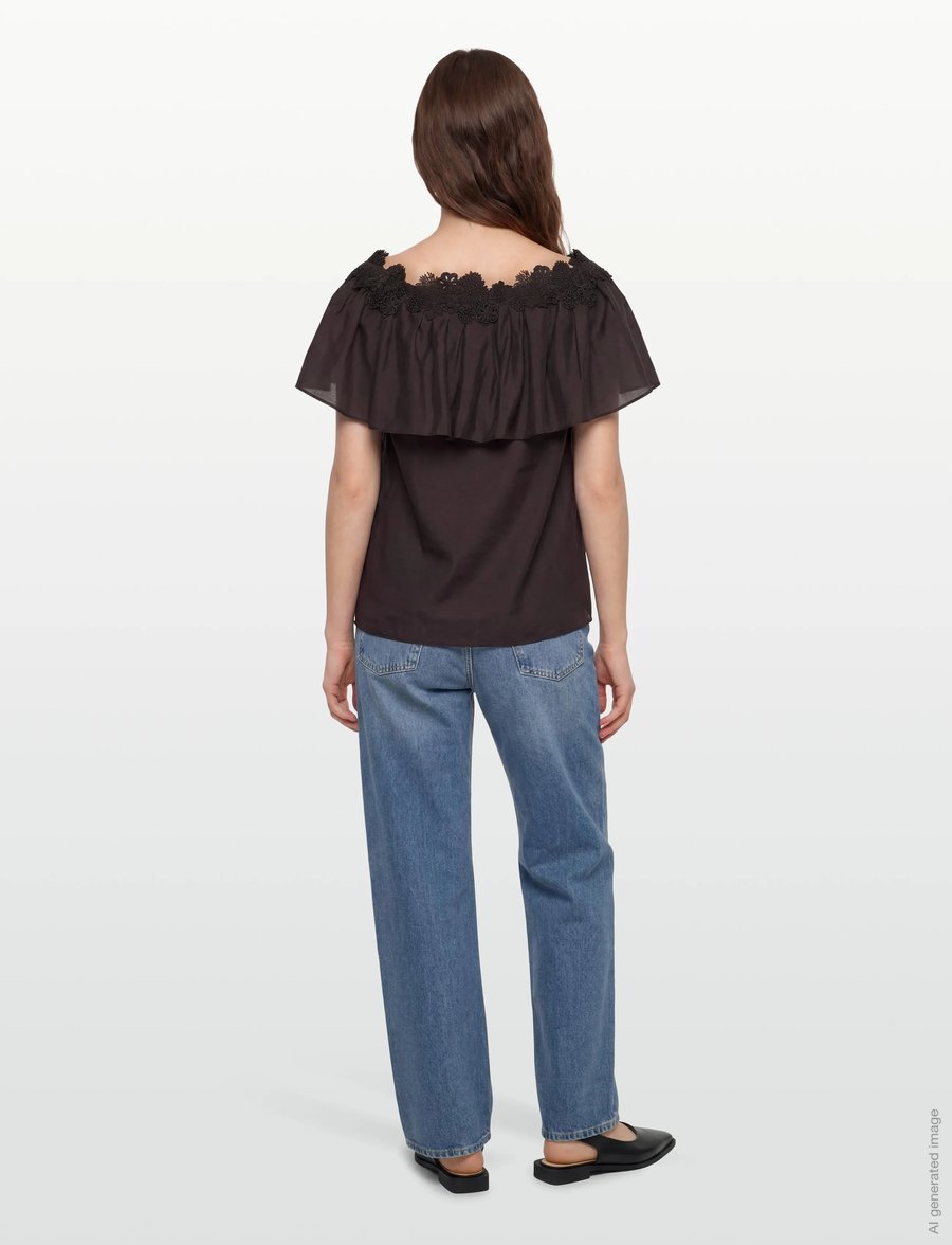 Copenhagen Muse - CMMOLLY-BLOUSE - kortärmade blusar - mulch - 4