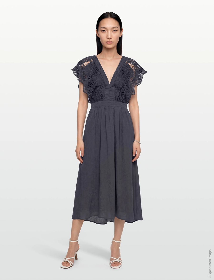 Copenhagen Muse - CMCOLE-DRESS - robes de dentelle - india ink - 0