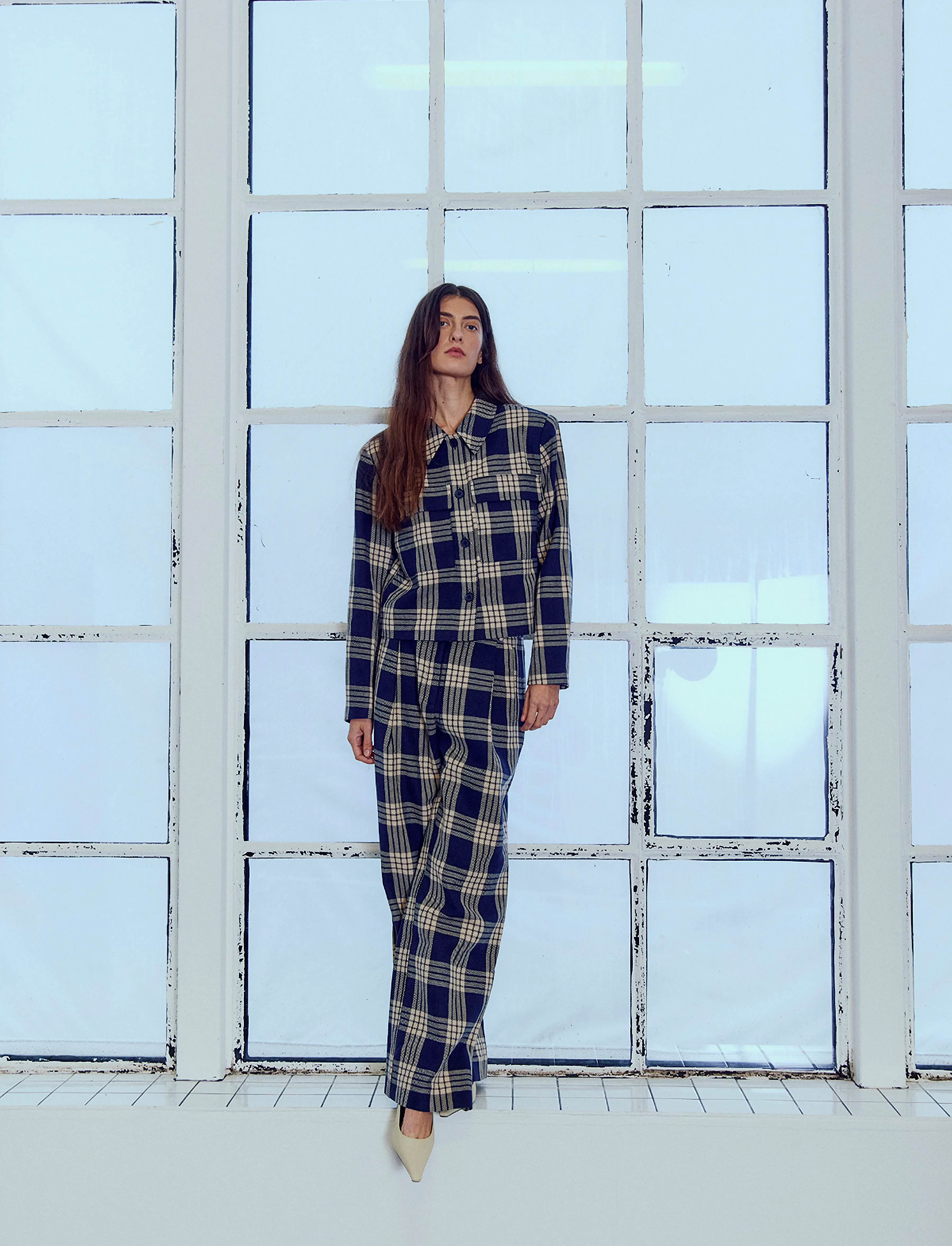 Copenhagen Muse CMATALIE-PANTS - Hosen mit weitem Bein - TOTAL ECLIPSE W. JET STREAM / navy