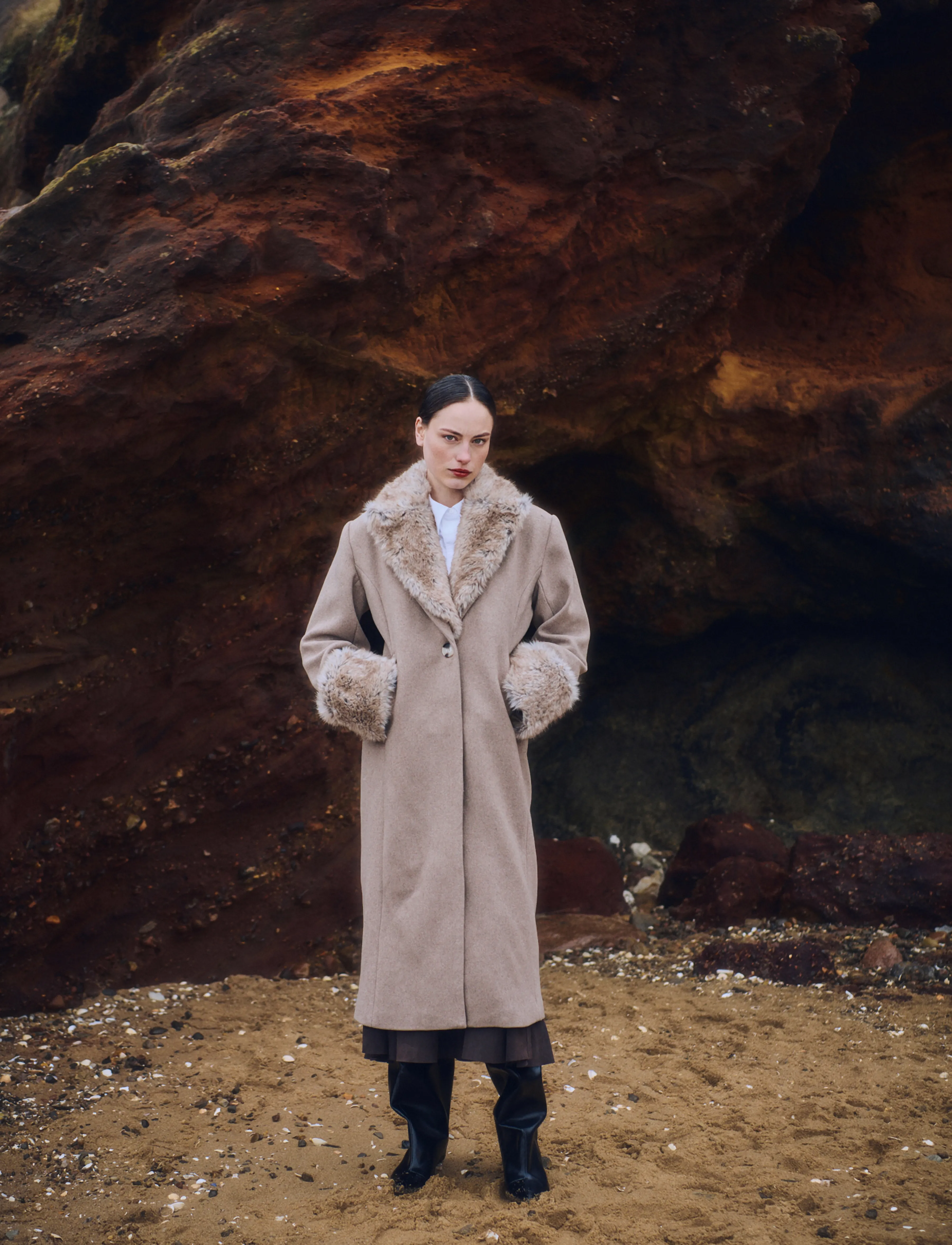 Copenhagen Muse CMABIGAIL-COAT - Winter jackets - WINTER TWIG MELANGE / beige