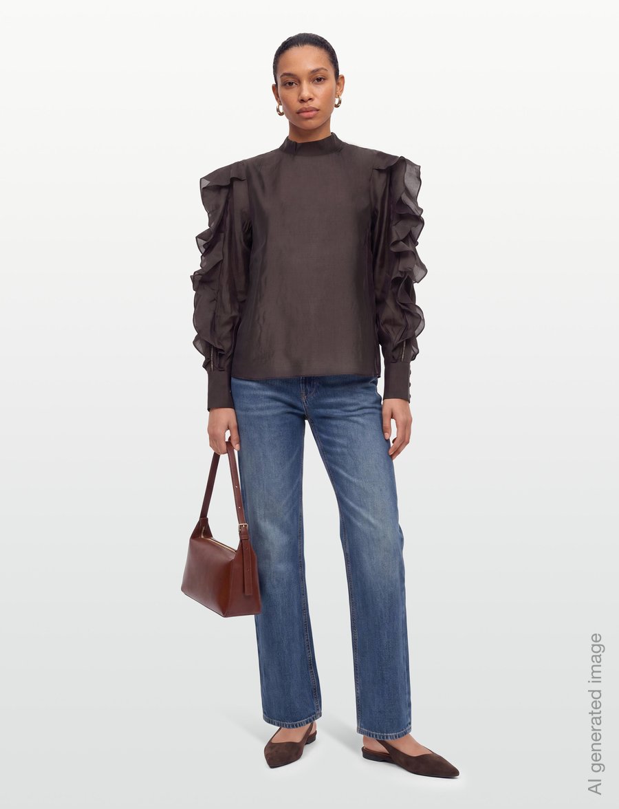Copenhagen Muse - CMMOLLY-BLOUSE - långärmade blusar - mulch - 0