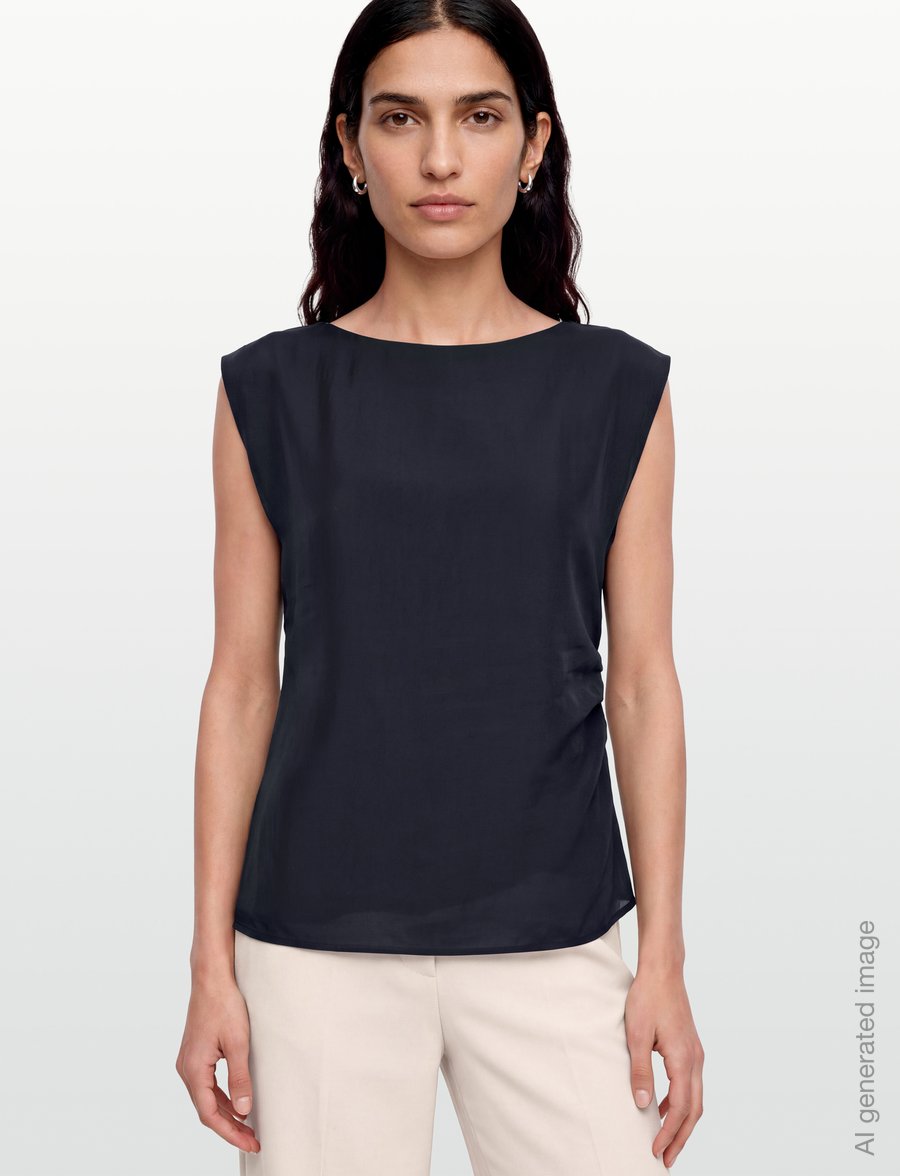 Copenhagen Muse - CMMOLLY-BLOUSE - varrukateta pluusid - total eclipse - 3