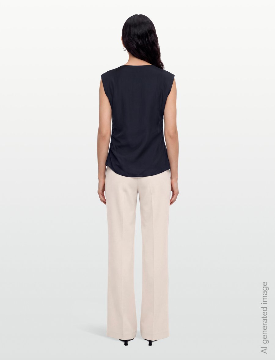 Copenhagen Muse - CMMOLLY-BLOUSE - varrukateta pluusid - total eclipse - 4