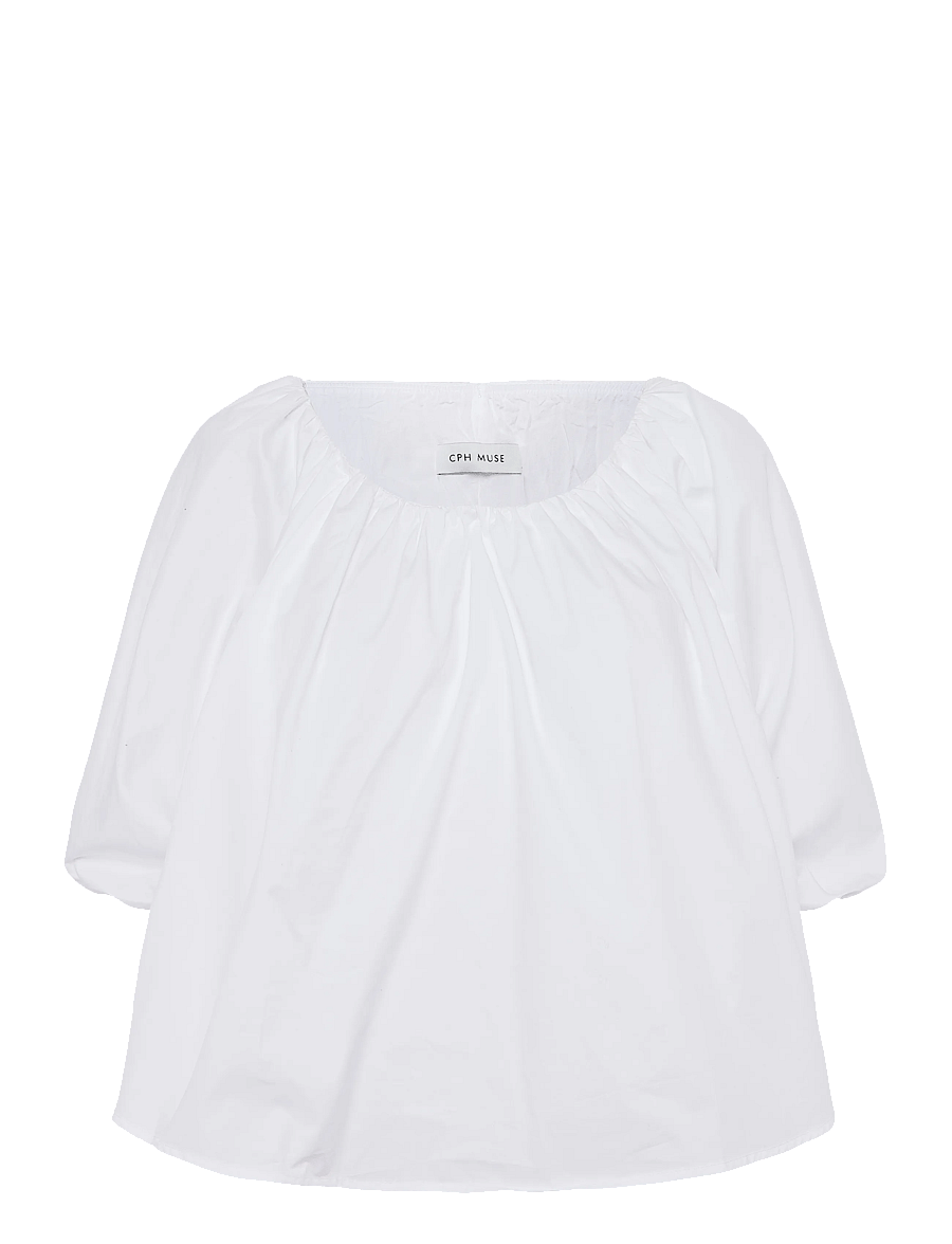 Copenhagen Muse - CMSHIRLEY-BLOUSE - kurzärmelige blusen - bright white - 1