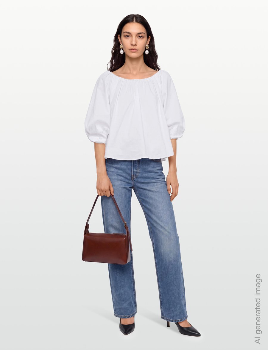 Copenhagen Muse - CMSHIRLEY-BLOUSE - kurzärmelige blusen - bright white - 0