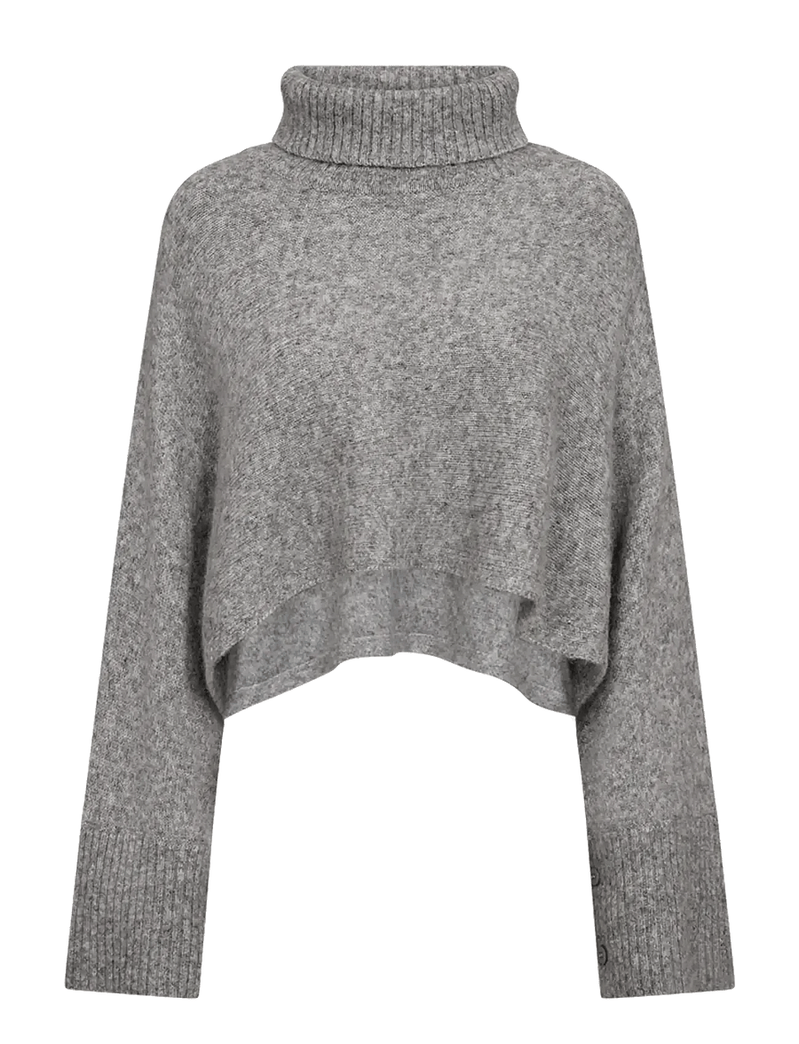Copenhagen Muse - CMRYLIA-PULLOVER - crop tops - med. grey melange - 0
