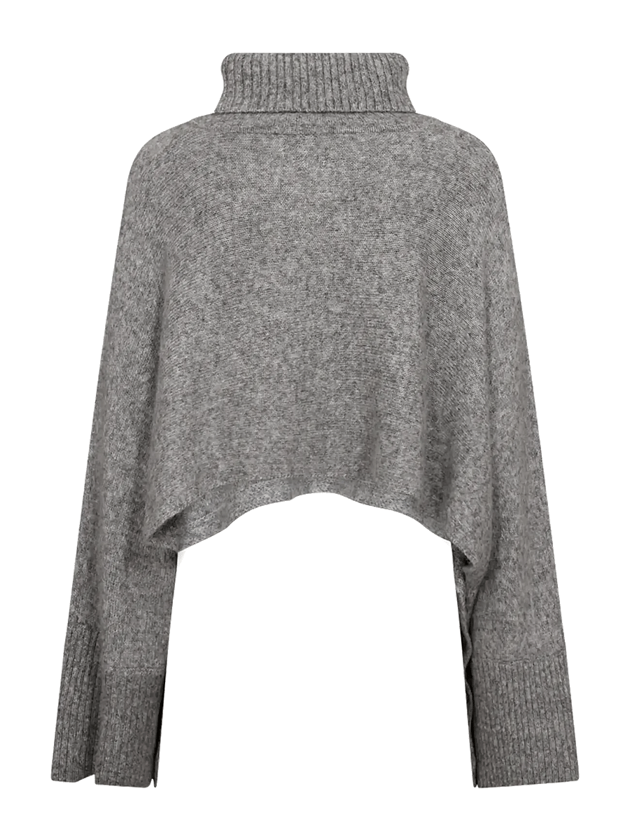 Copenhagen Muse - CMRYLIA-PULLOVER - crop tops - med. grey melange - 1