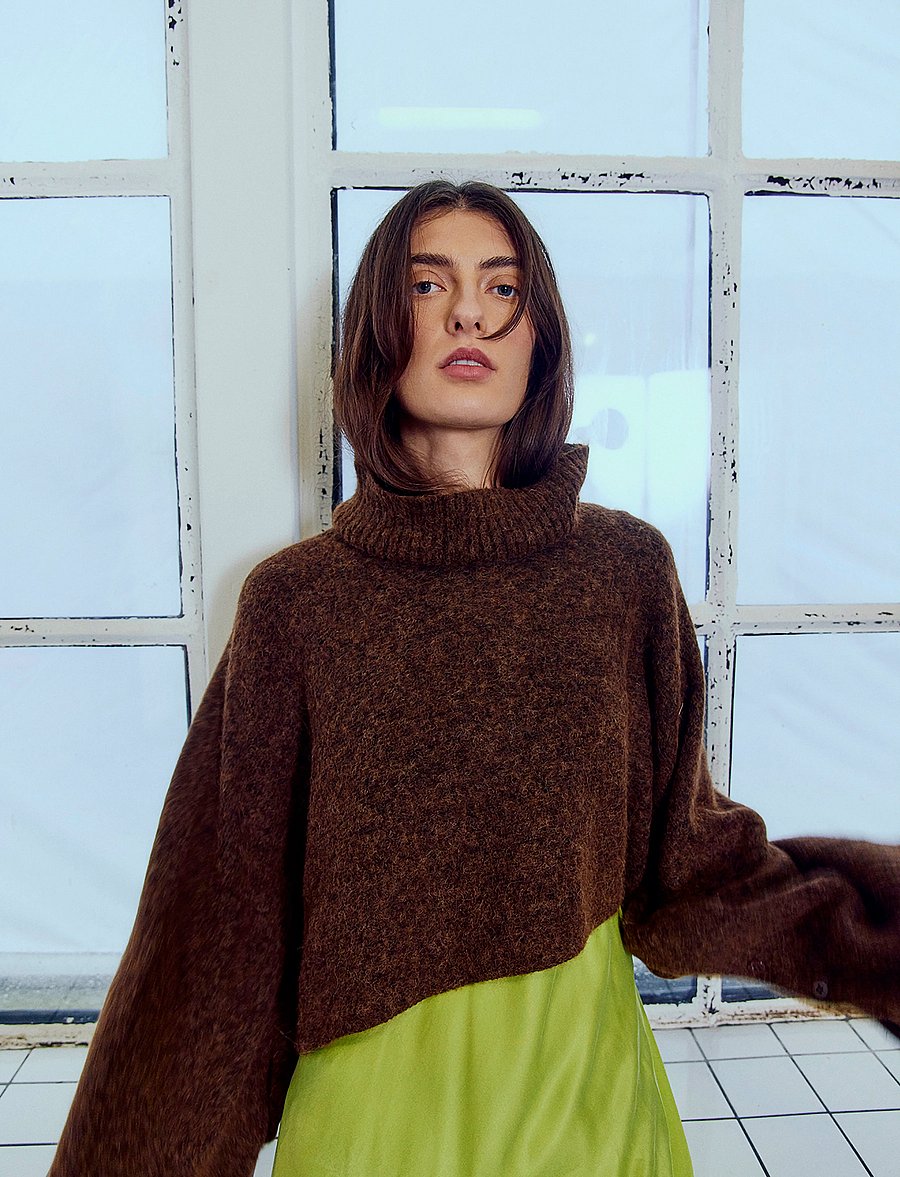 Copenhagen Muse - CMRYLIA-PULLOVER - crop tops - mulch - 0