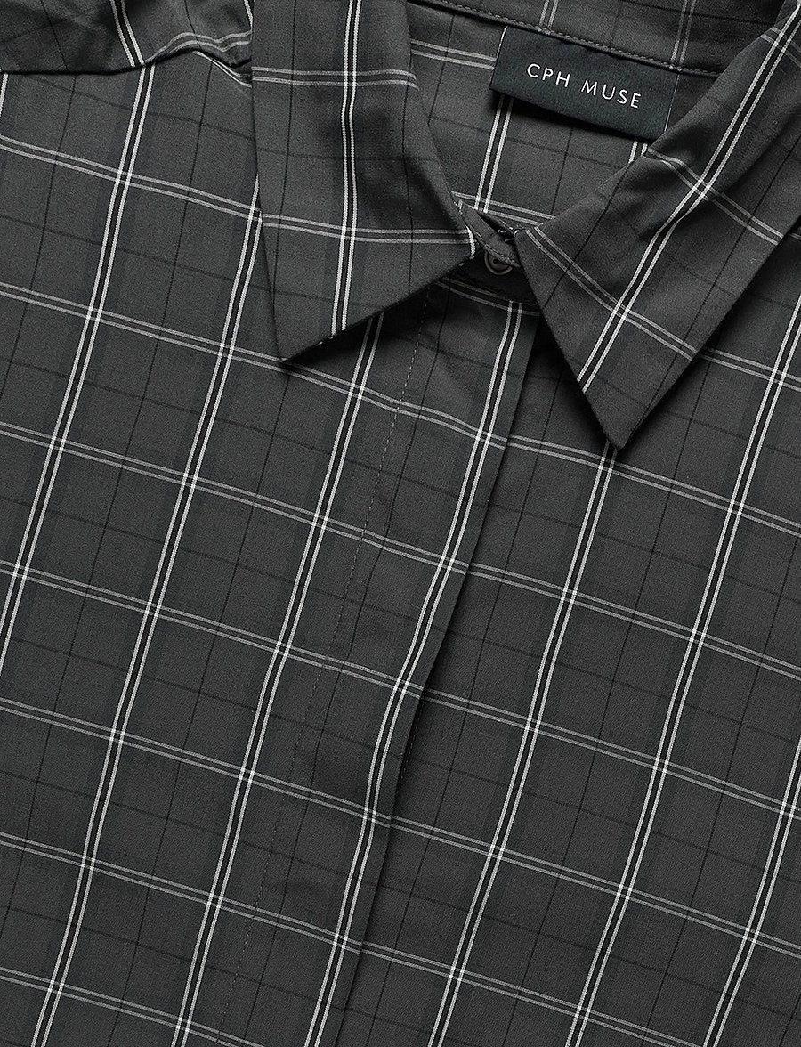 Copenhagen Muse - CMAURORA-SHIRT - pikkade varrukatega särgid - gray pinstripe w. black - 4