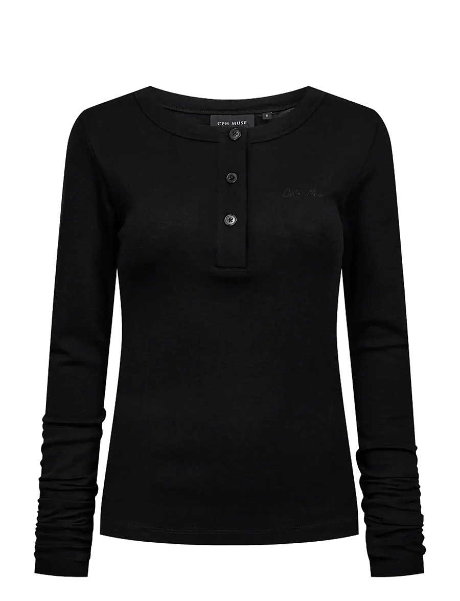 Copenhagen Muse - CMSIA-BLOUSE - pikkade varrukatega topid - black - 0