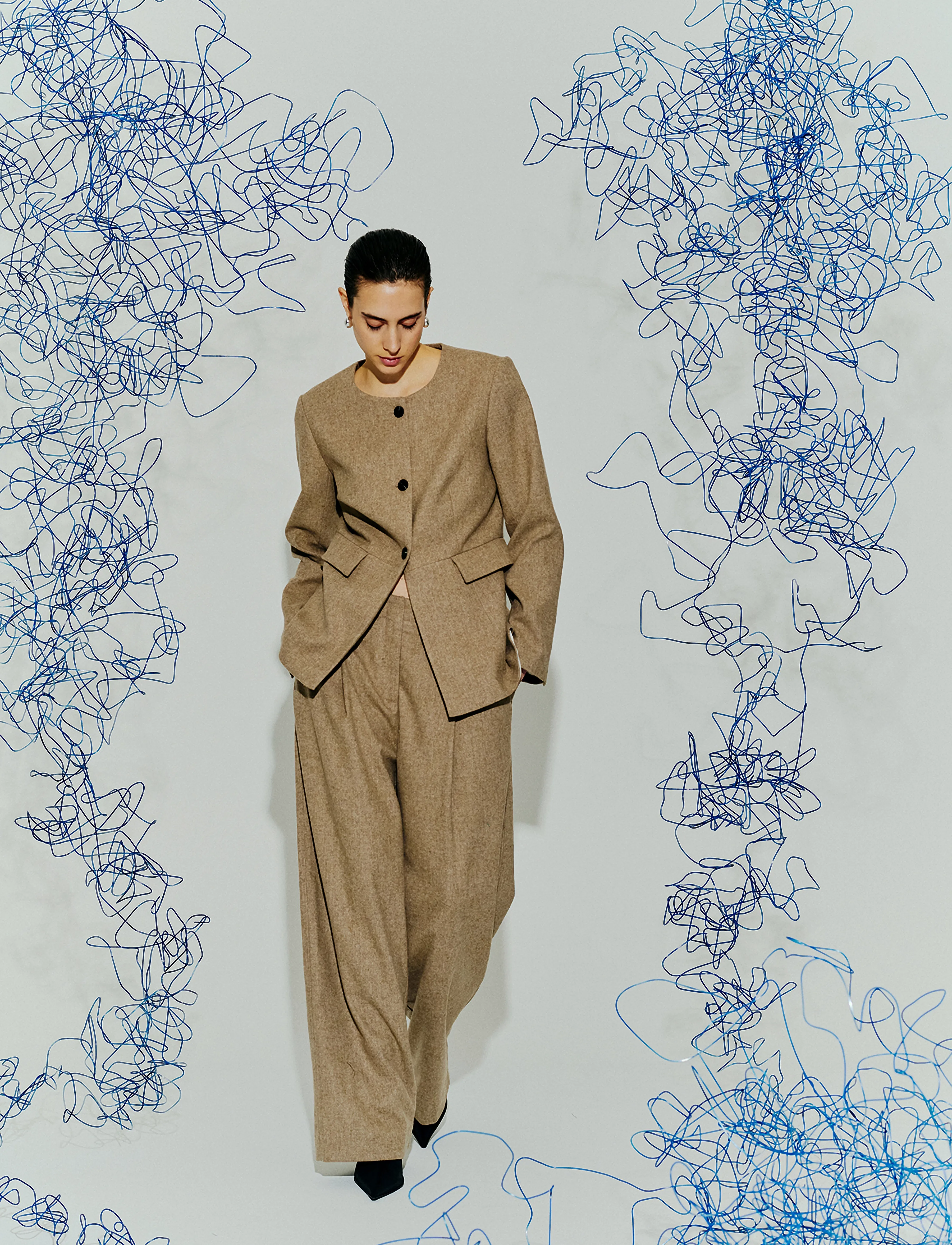 Copenhagen Muse - CMIVEE-BLAZER - enkeltradede blazere - winter twig melange - 0