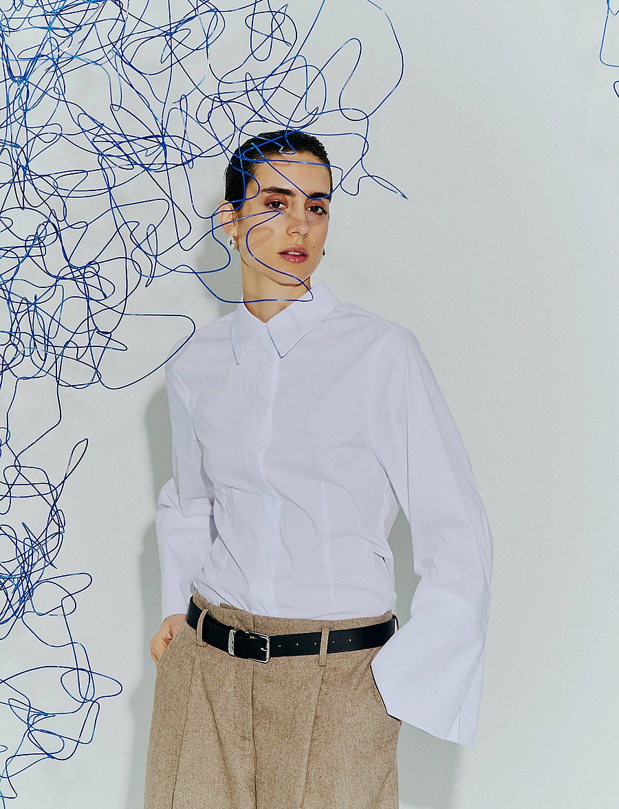 Copenhagen Muse - CMIVEE-PANTS - bukser med brede ben - winter twig melange - 4