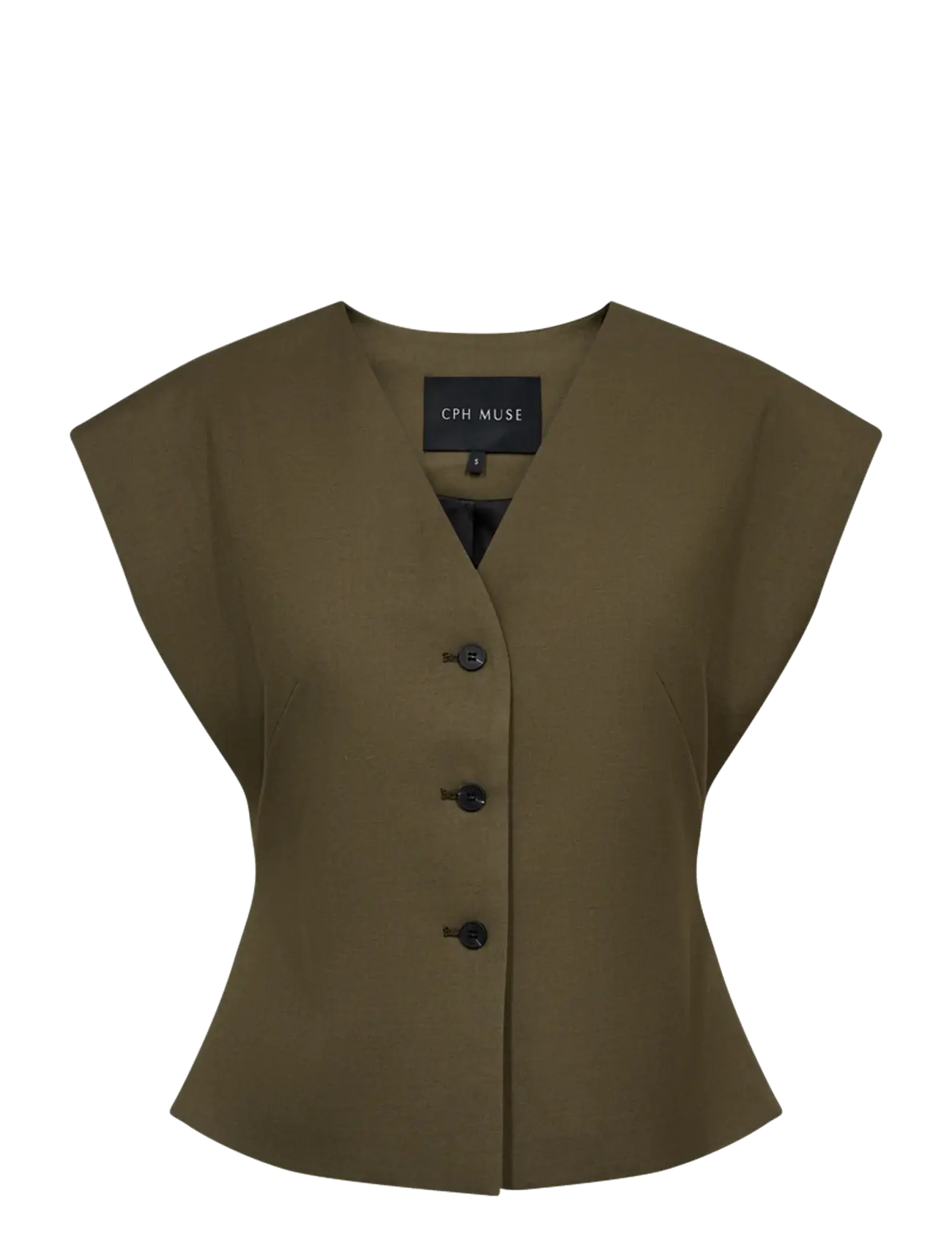 Copenhagen Muse CMTENNA-WAISTCOAT - Modetrender - IVY GREEN MELANGE / khaki/green