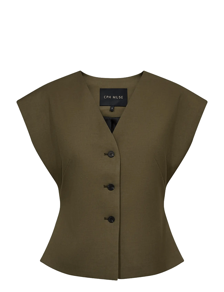 Copenhagen Muse - CMTENNA-WAISTCOAT - westen - ivy green melange - 0