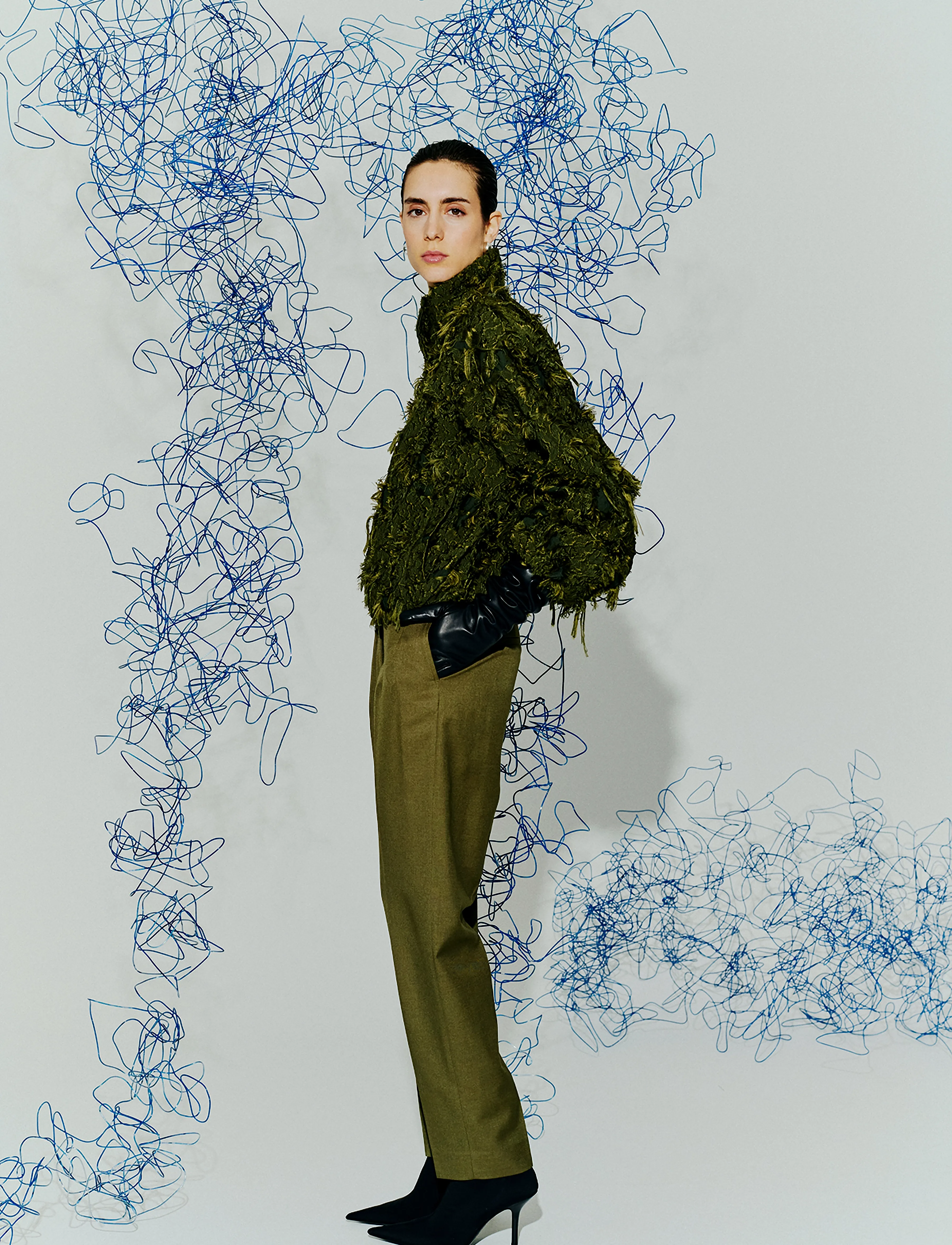 Copenhagen Muse CMTENNA-PANTS - Modetrender - IVY GREEN MELANGE / khaki/green