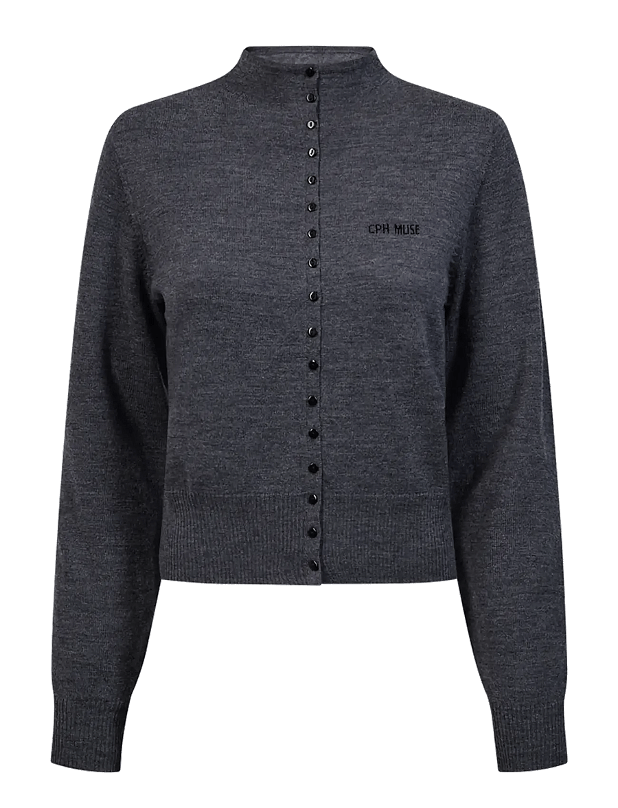 Copenhagen Muse - CMKENNA-PULLOVER - strickjacken - gray pinstripe - 1