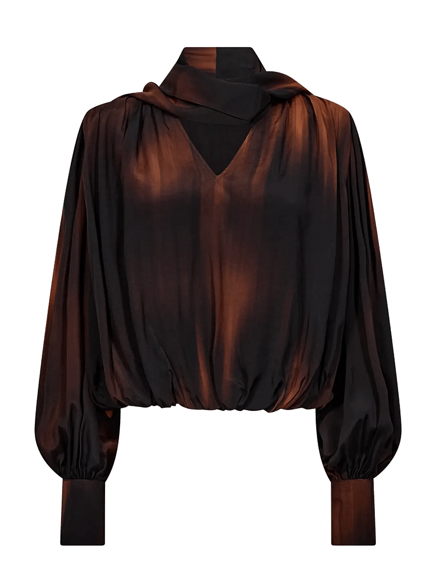 Copenhagen Muse - CMLAURA-BLOUSE - langærmede bluser - umber w. black - 0