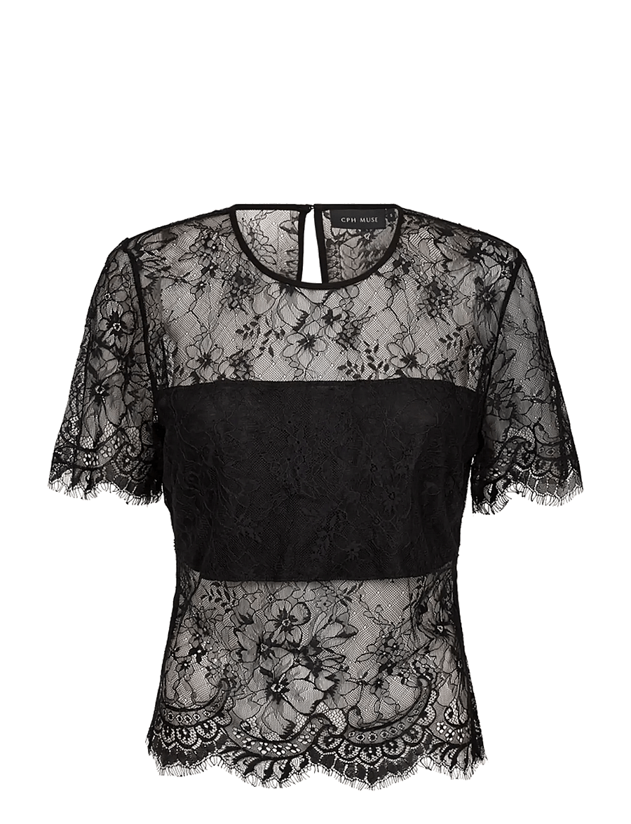 Copenhagen Muse - CMLEA-BLOUSE - kurzärmelige blusen - black - 0