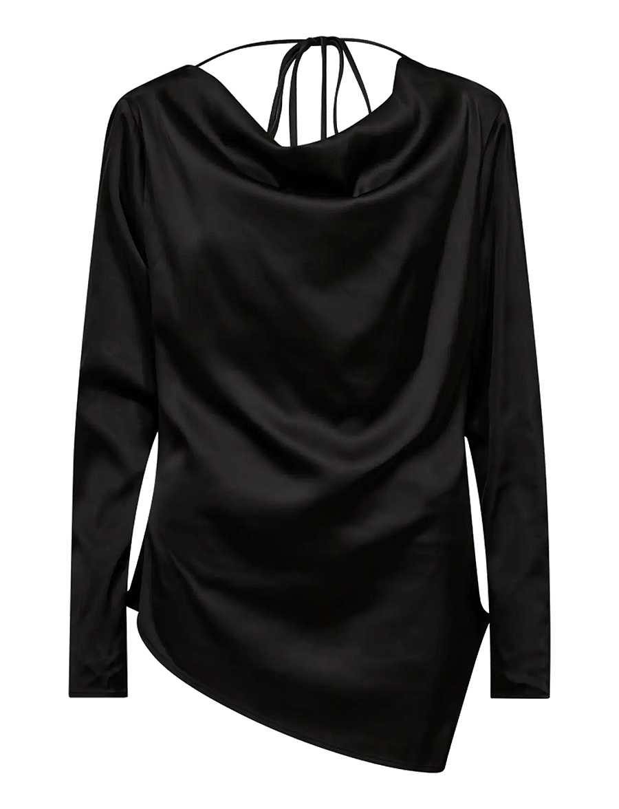 Copenhagen Muse - CMMERRYSHINE-BLOUSE - langärmelige blusen - black - 0