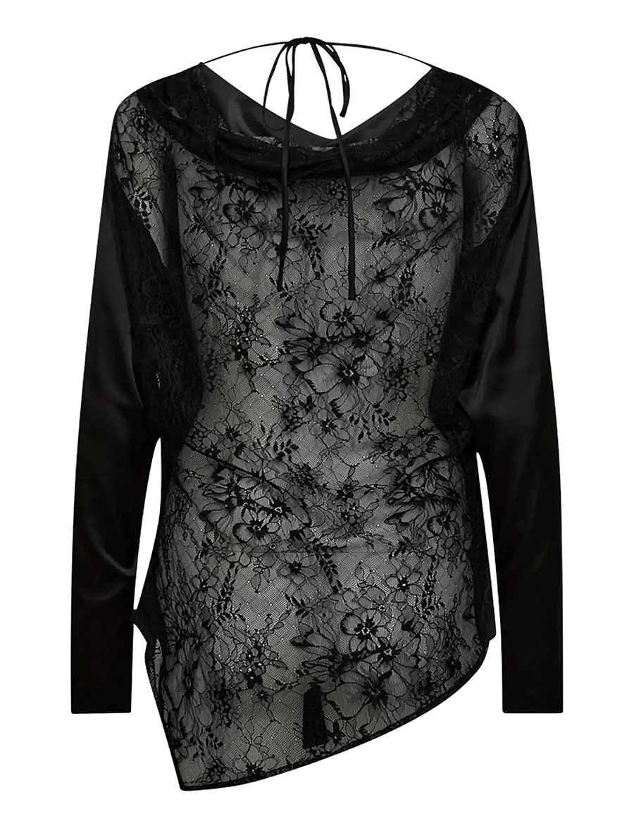 Copenhagen Muse - CMMERRYSHINE-BLOUSE - langärmelige blusen - black - 1
