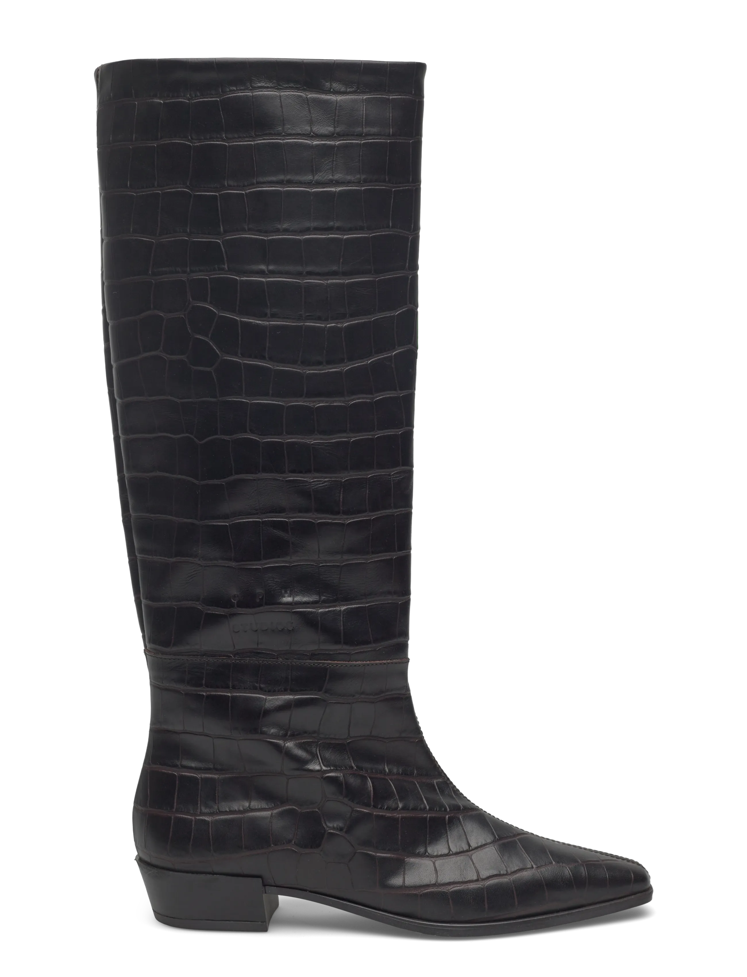 Copenhagen Studios - CPH295 croco leather brown - kozaki do kolan - croco brown - 1