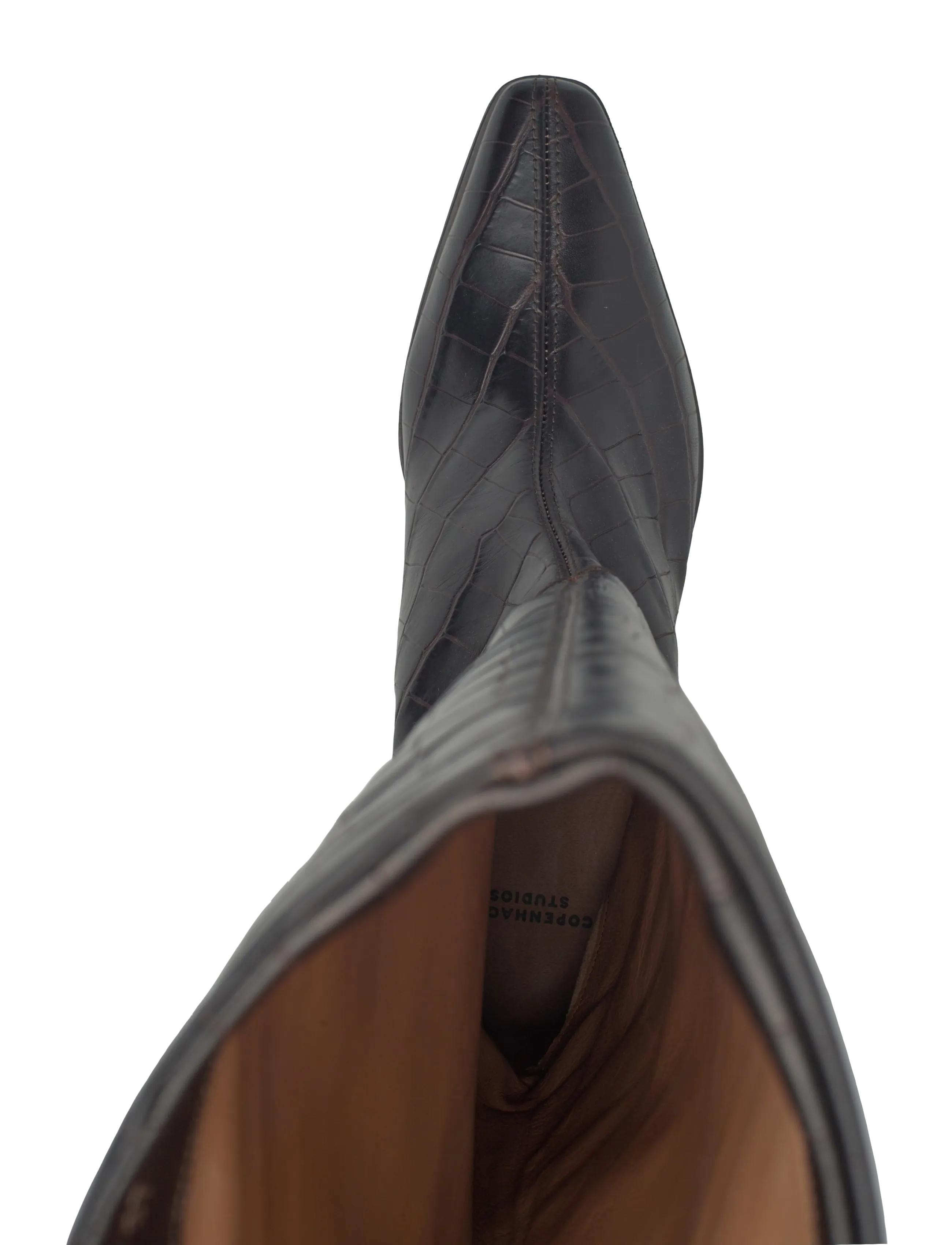 Copenhagen Studios - CPH295 croco leather brown - kozaki do kolan - croco brown - 3