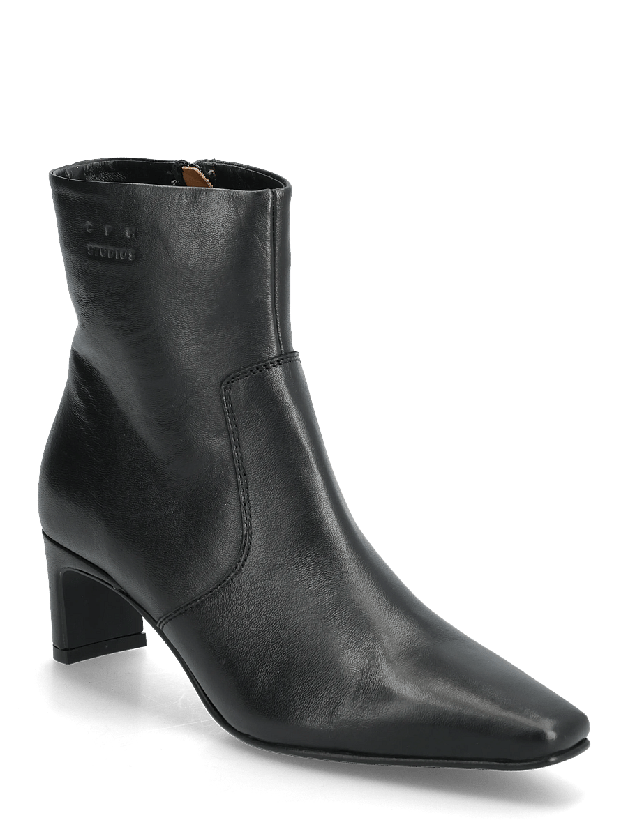 Copenhagen Studios - CPH296 leather black - Öklastígvél með hæl - black - 0