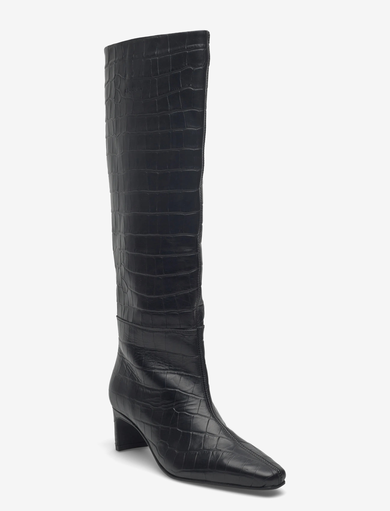 Copenhagen Studios - CPH297 leather black - knähöga stövlar - croco black - 0