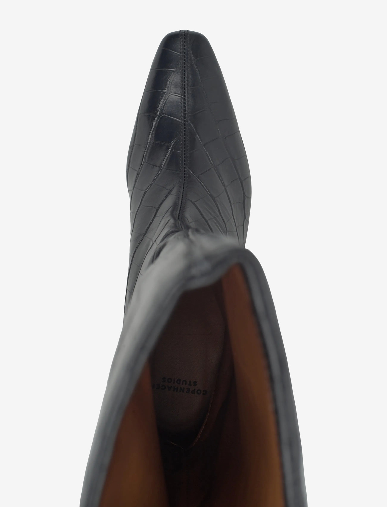 Copenhagen Studios - CPH297 leather black - knähöga stövlar - croco black - 3
