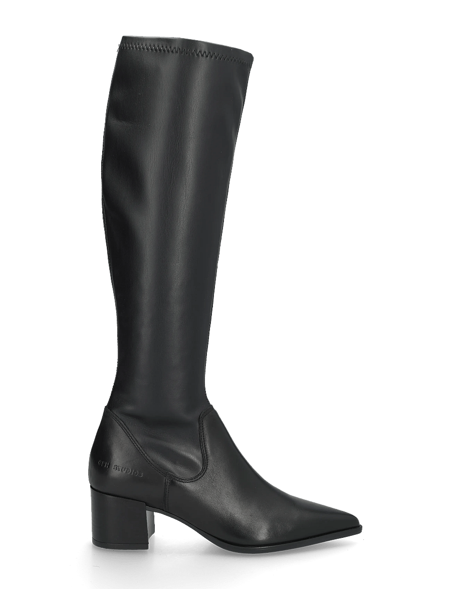Copenhagen Studios - CPH304 leather/vegan stretch black - langskaftede støvler - black - 2