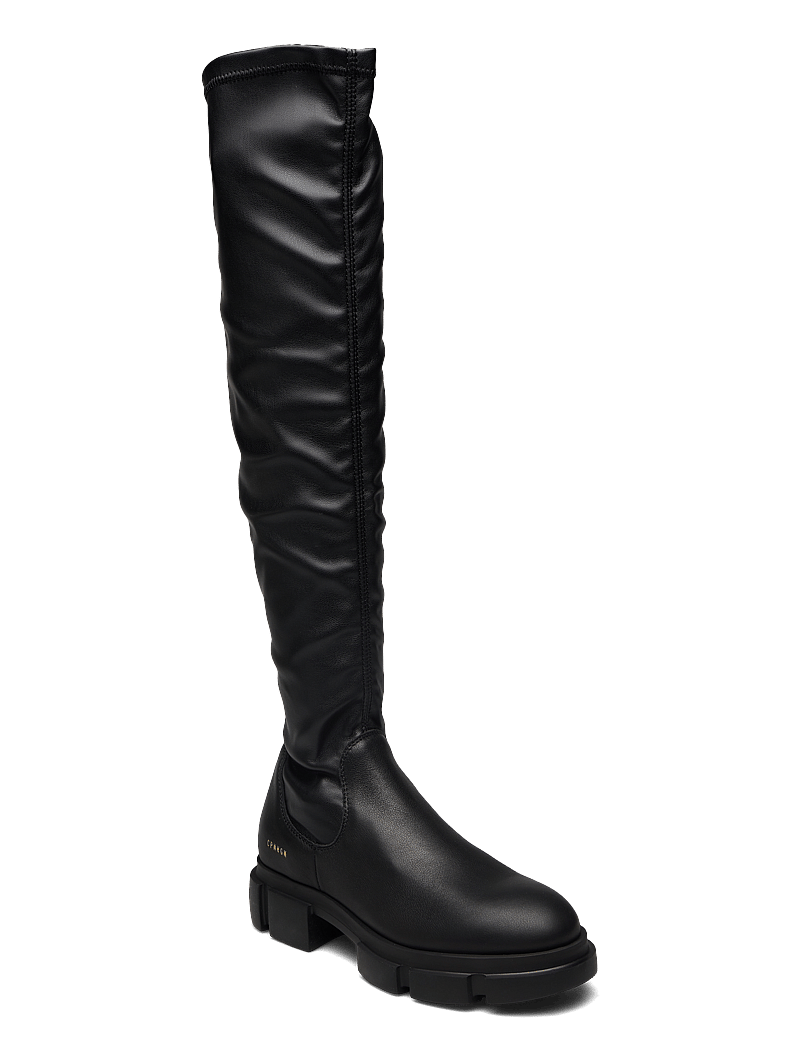 Copenhagen Studios - CPH544 vitello/vegan stretch black - kniehohe stiefel - black - 0