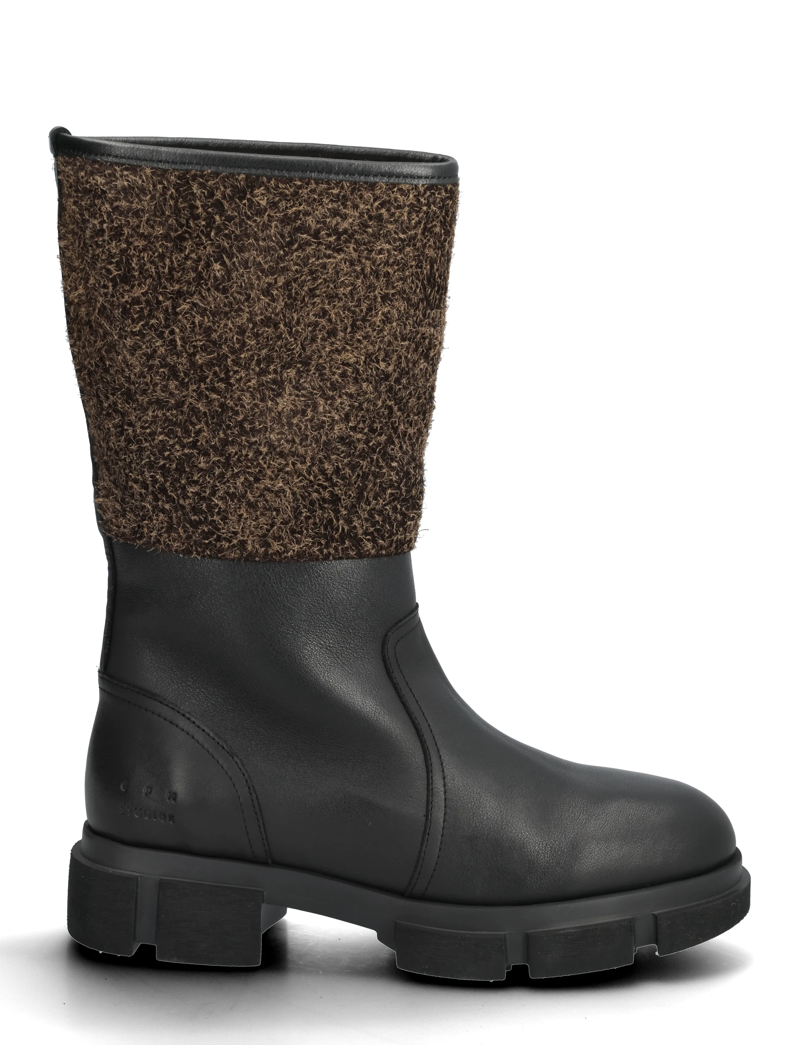 Copenhagen Studios - CPH563 leather mix teddy black/brown - vintersko - black/brown - 1