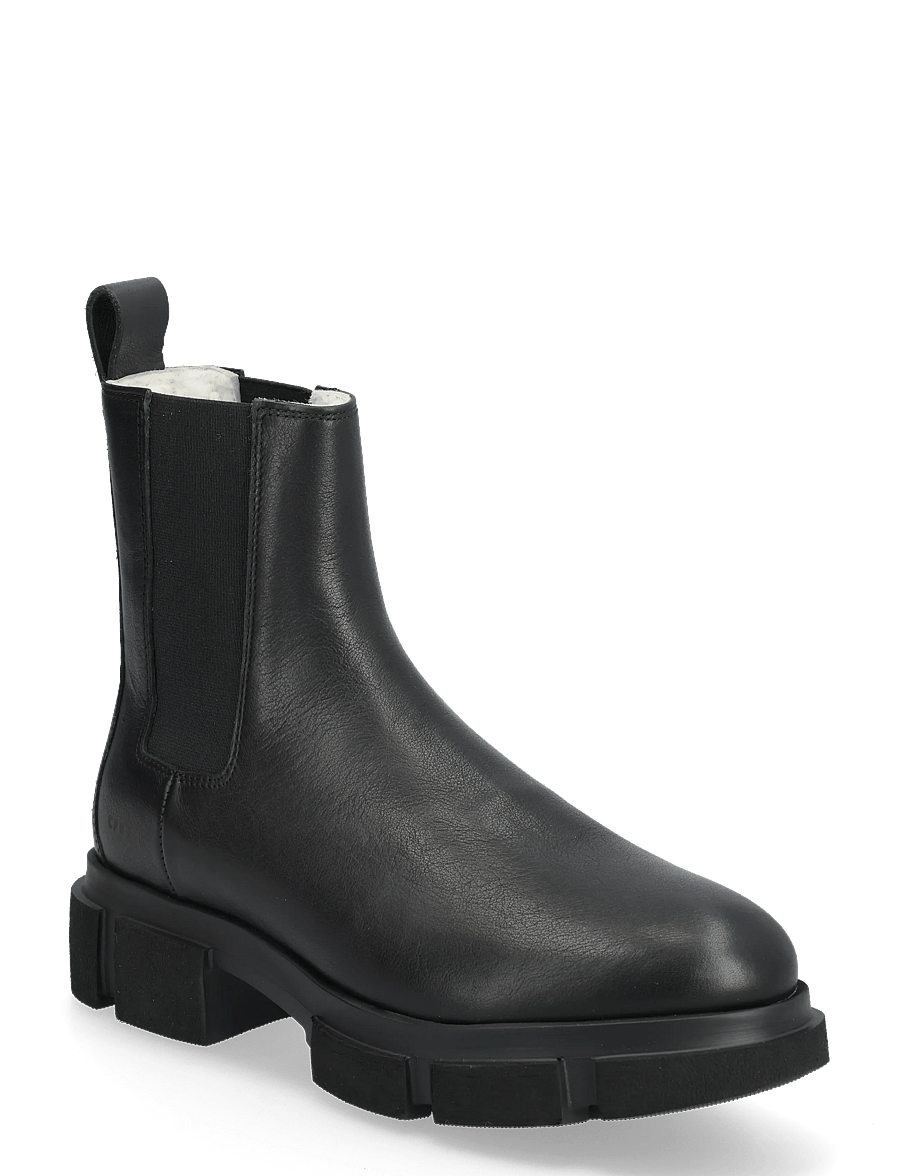 Copenhagen Studios - CPH570 nabuc chocolate - platta ankelboots - teddy black - 0
