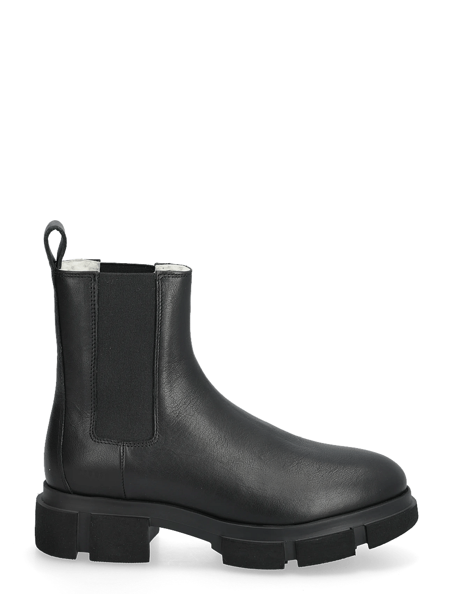 Copenhagen Studios - CPH570 nabuc chocolate - platta ankelboots - teddy black - 1