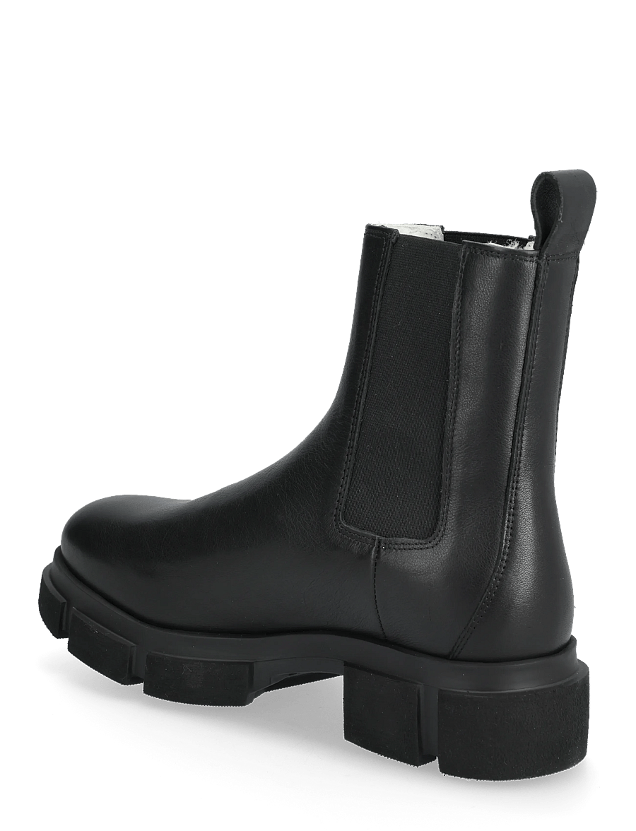 Copenhagen Studios - CPH570 nabuc chocolate - platta ankelboots - teddy black - 2