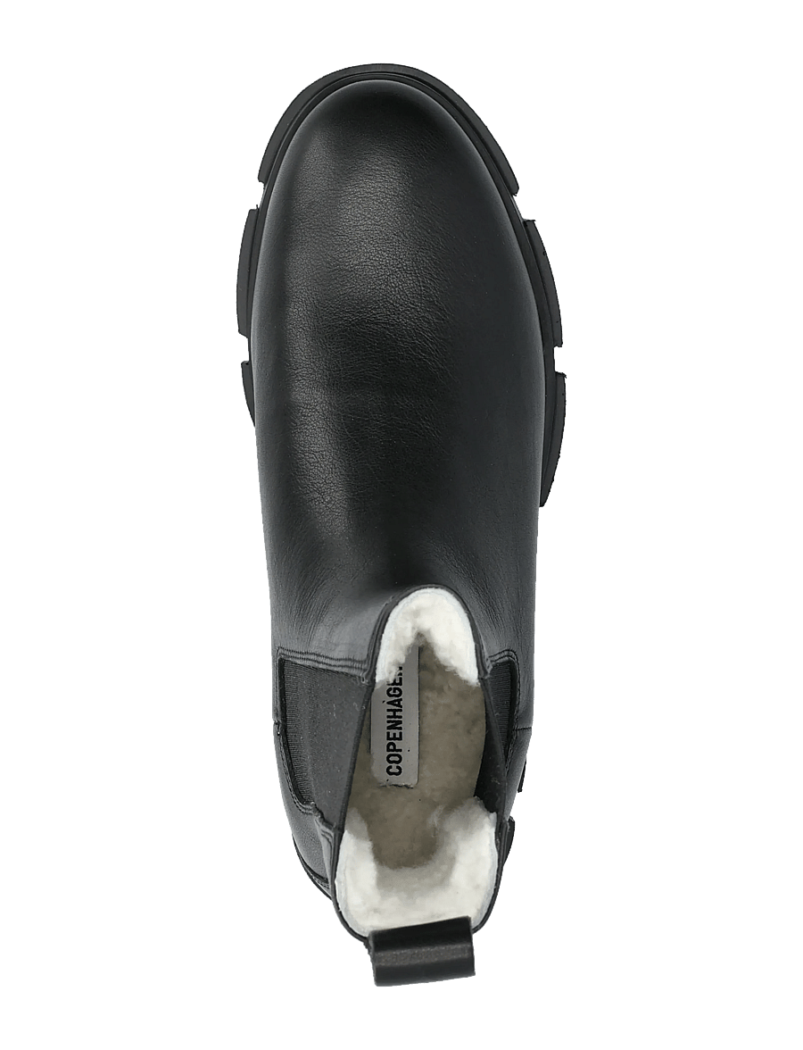 Copenhagen Studios - CPH570 nabuc chocolate - platta ankelboots - teddy black - 3