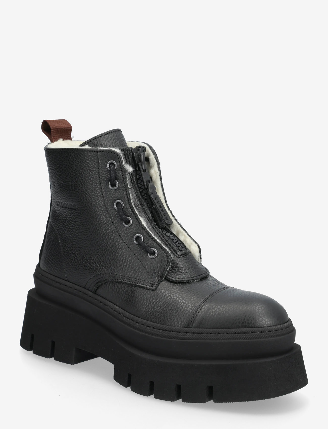 Copenhagen Studios - CPH693 grainy leather teddy black - flache stiefeletten - teddy black - 0