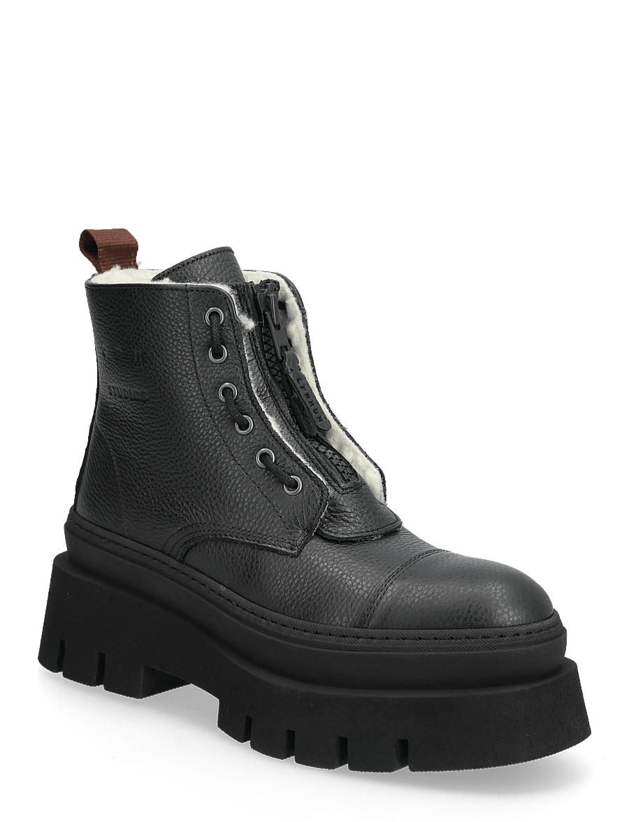 Copenhagen Studios - CPH693 grainy leather teddy black - flat ankle boots - teddy black - 0