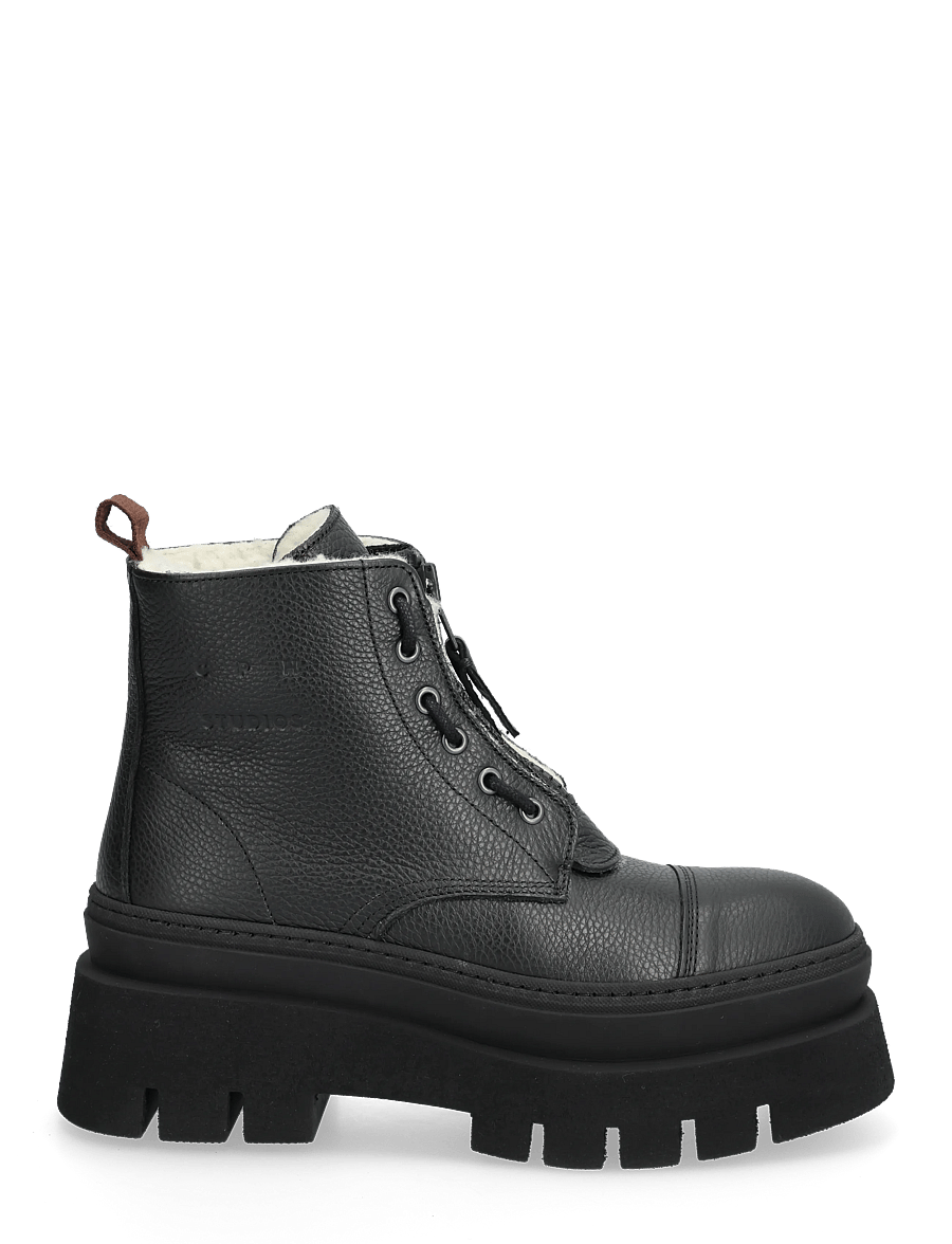 Copenhagen Studios - CPH693 grainy leather teddy black - flat ankle boots - teddy black - 1