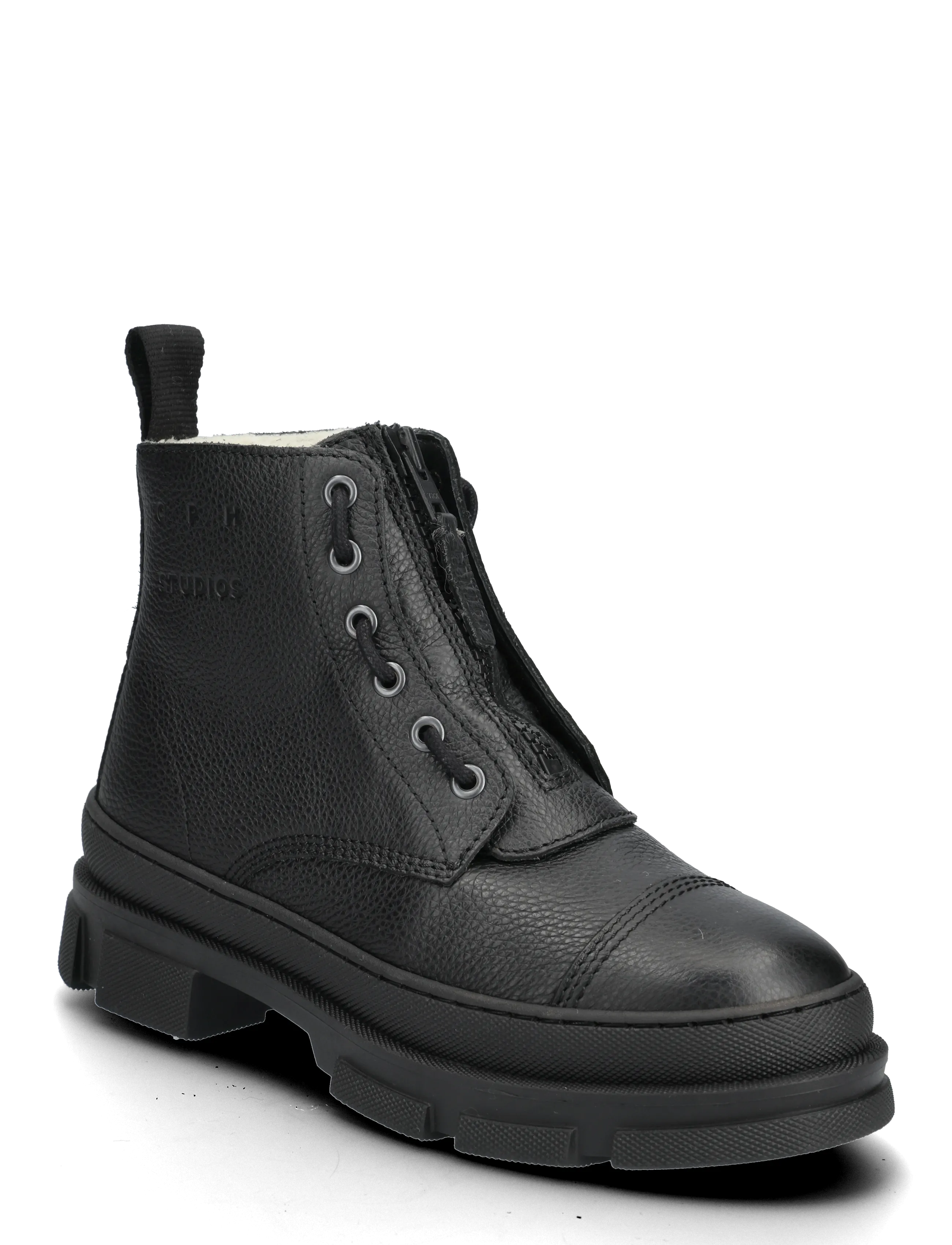 COPENHAGEN STUDIOS Cph693M Grainy Leder Teddy Schwarz Schwarz - 40 - Herren