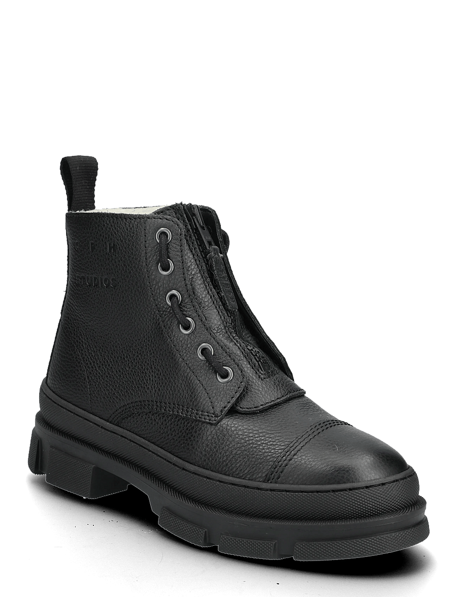 Copenhagen Studios - CPH693M grainy leather teddy black - laced boots - black - 0