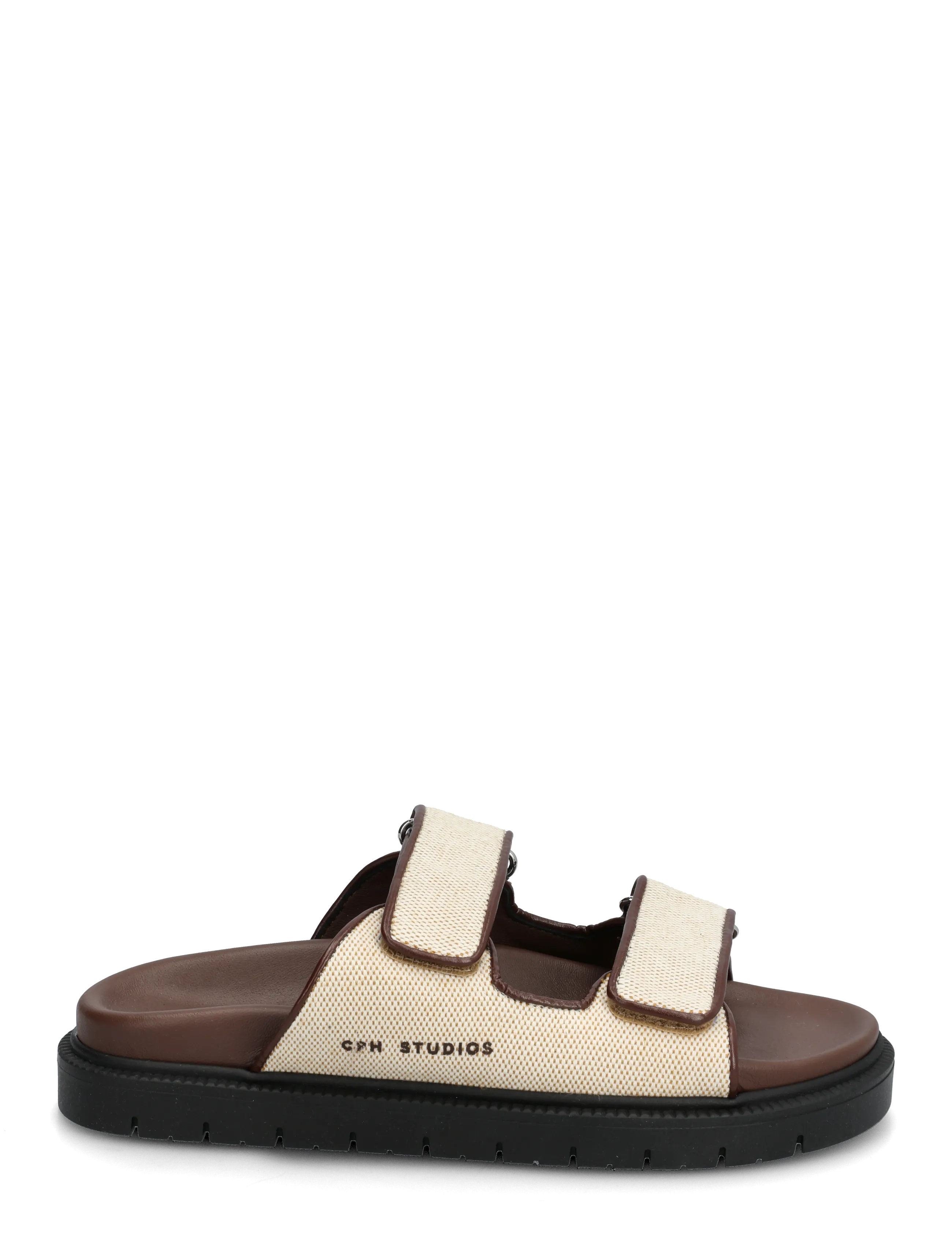 Copenhagen Studios - CPH704 material mix - flache sandalen - cream/chocolate - 1