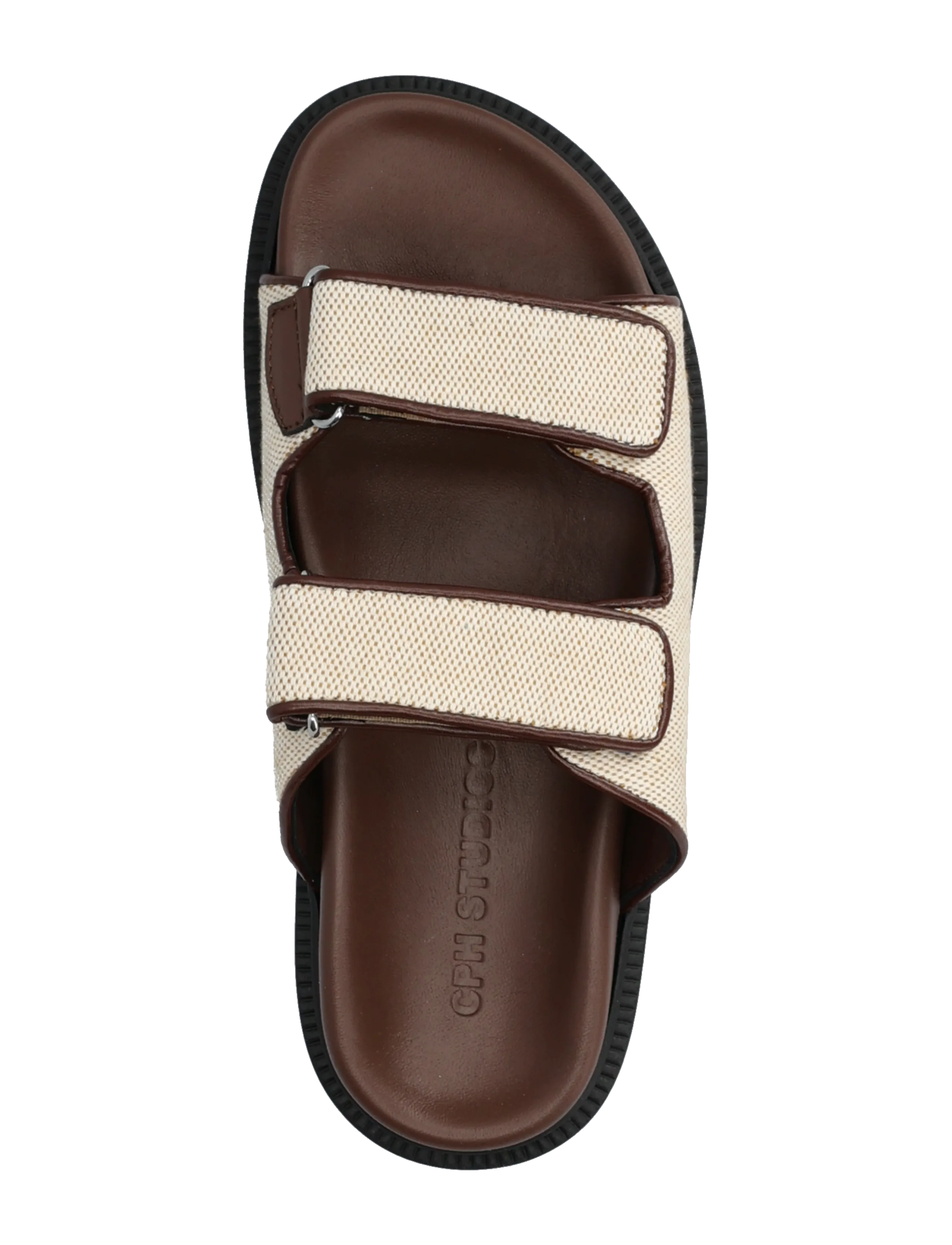 Copenhagen Studios - CPH704 material mix - flache sandalen - cream/chocolate - 3